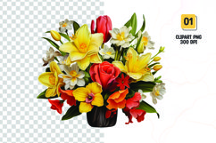 Watercolor Floral bouquet clipart sublimation Product Image 1
