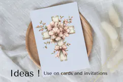 Floral Easter Cross Clipart PNG Christian Faith Art Product Image 3