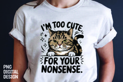 CAT SARCASTIC QUOTE SUBLIMATION T-SHIRT DESIGN Product Image 1