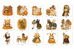 Cute Halloween Farm Animals Clipart Bundle Product Image 2