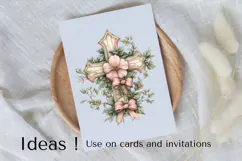 Floral Easter Cross Clipart PNG Christian Faith Art Product Image 3