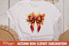 Autumn bow watercolor clipart sublimation Product Image 1