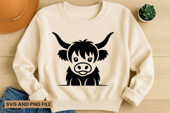 Highland Cow SVG Design for T-Shirts and Mugs Product Image 1
