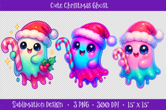 Cute Ghost Christmas Sublimation PNG, Boo Christmas Clipart Product Image 1