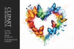 Floral Butterfly Heart clipart Product Image 1