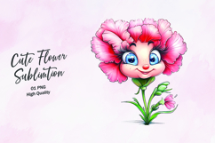 Laughing Pink Tulip Clipart, clipart sublimation png Product Image 1