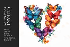 Floral Butterfly Heart clipart Product Image 1