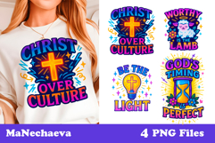 Christian Iridescent Clipart | Christian Phrase Sublimation Product Image 1