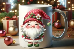 Cute Gnome Santa Watercolor Christmas Clipart Product Image 2