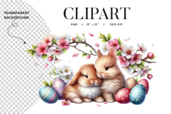 Easter Bunny Pair Clipart PNG Product Image 1