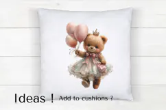 Cute Birthday Teddy Bear Clipart PNG for Cards & Invitations Product Image 4