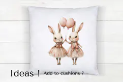 Cute Bunny Birthday Balloon Clipart PNG for Cards & Nursery Product Image 4