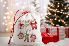 Watercolor Christmas Baby Clothesline Clipart PNG Product Image 4