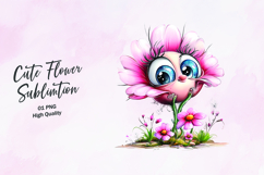 Winking Blushing Rose Clipart, clipart sublimation png Product Image 1