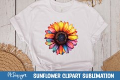 Vibrant Sunflower Watercolor Clipart Sublimation Product Image 1