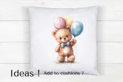 Cute Teddy Bear Birthday Balloon Clipart PNG for Decorations Product Image 4