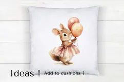 Cute Squirrel Birthday Balloon Clipart PNG Kids & Nursery Product Image 4