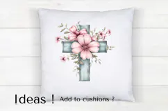 Floral Easter Cross PNG Clipart Religious & Craft Product Image 4