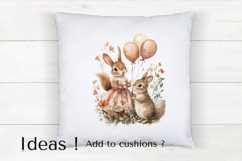 Cute Birthday Bunny &amp; Squirrel Clipart PNG for Invitations Product Image 4