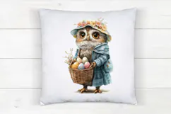 Easter Owl Clipart | Cute Vintage Animal PNG for Crafts Product Image 4