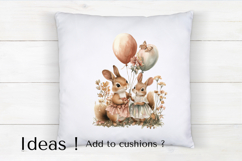Cute Bunny Birthday Balloon Clipart PNG for Cards &amp; Nursery Product Image 4