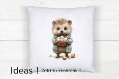 Easter Hedgehog Clipart with Pastel Egg Basket Product Image 4