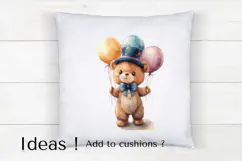 Cute Teddy Bear Birthday Clipart PNG for Cards & Invitations Product Image 4
