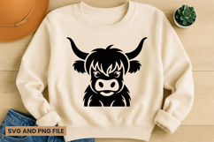 Highland Cow SVG Design for T-Shirts and Mugs Product Image 1