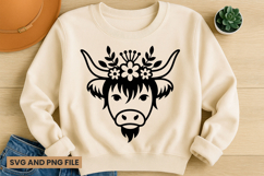 Highland Cow SVG Design for T-Shirts and Mugs Product Image 1
