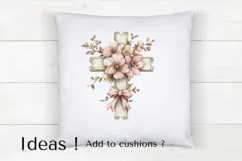Floral Easter Cross Clipart PNG Christian Faith Art Product Image 4