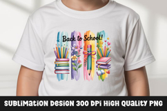 Back to school watercolor clipart sublimation design Product Image 1