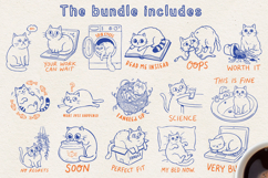 Funny Cat SVG Set 32 Designs Doodle Clipart Lazy Cat PNG EPS Product Image 2