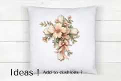 Floral Easter Cross Clipart PNG Christian Faith Art Product Image 4