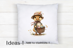 Vintage Easter Duck Clipart PNG Spring Farmhouse Art Product Image 4