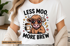 Highland cow with coffee quote t-shirt sublimation svg Product Image 1