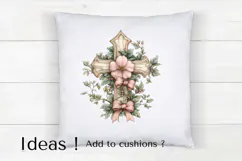 Floral Easter Cross Clipart PNG Christian Faith Art Product Image 4