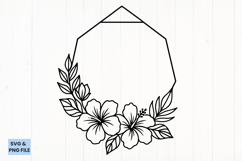 Hibiscus Tropical Floral Frame SVG Product Image 1
