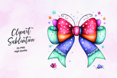 Blue and Pink Festive Bow Clipart Product Image 1