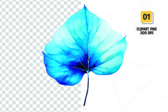 Watercolor blue leave clipart sublimation png Product Image 1