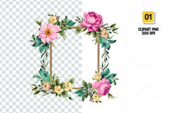 Floral frame clipart sublimation png Product Image 1