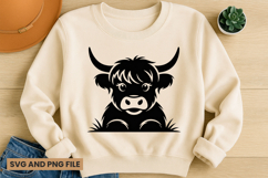 Highland Cow SVG Design for T-Shirts and Mugs Product Image 1