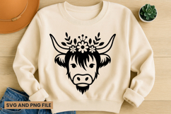 Highland Cow SVG Design for T-Shirts and Mugs Product Image 1