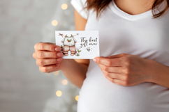 Watercolor Christmas Baby Clothesline Clipart PNG Product Image 2