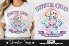 Skeleton Queen Work Your Bones Fitness Sublimation PNG Product Image 1