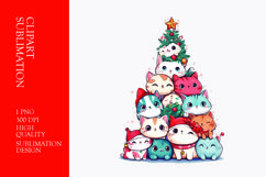 Stack of cats on palm tree watercolor clipart sublimation Product Image 1