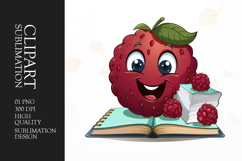Cute Strawberry cartoon character clipart sublimation png Product Image 1