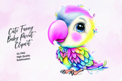 Cute Funny Baby Parrot Clipart Sublimation PNG Product Image 1