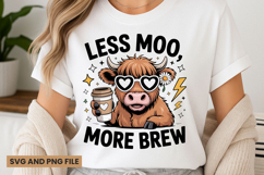 Highland cow with coffee quote t-shirt sublimation svg Product Image 1