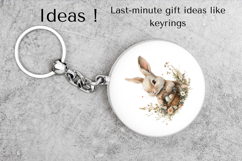 Cute Easter Bunny Clipart with Floral Basket PNG Product Image 5