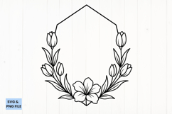 Tulip Flower Geometric Frame Outline Product Image 1